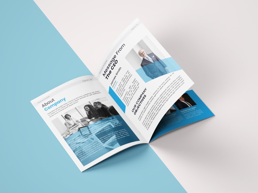 Blue corporate identity catalogues