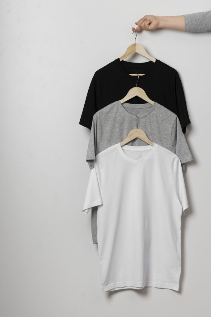3 Piece t-shirts, one gray, one white, one black